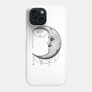 Black and white moon design Phone Case