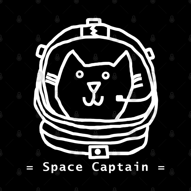 White Line Space Captain Yellow Cat Portrait by ellenhenryart
