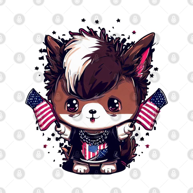 Cute Dog 4th of July Punk Patriot Pooch by Cutiez Punk