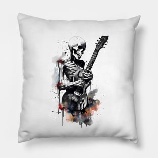 Skeleton Shredding On The Guitar Pillow