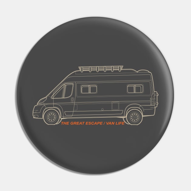 Camper Van, The Great Escape / Van Life Pin by Bluevolksmann