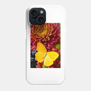 Yellow Butterfly On Orange Mum Phone Case