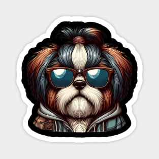 Funny Shih Tzu with Sunglasses Magnet