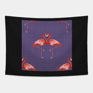 Flamingo Love Linen Look Tapestry