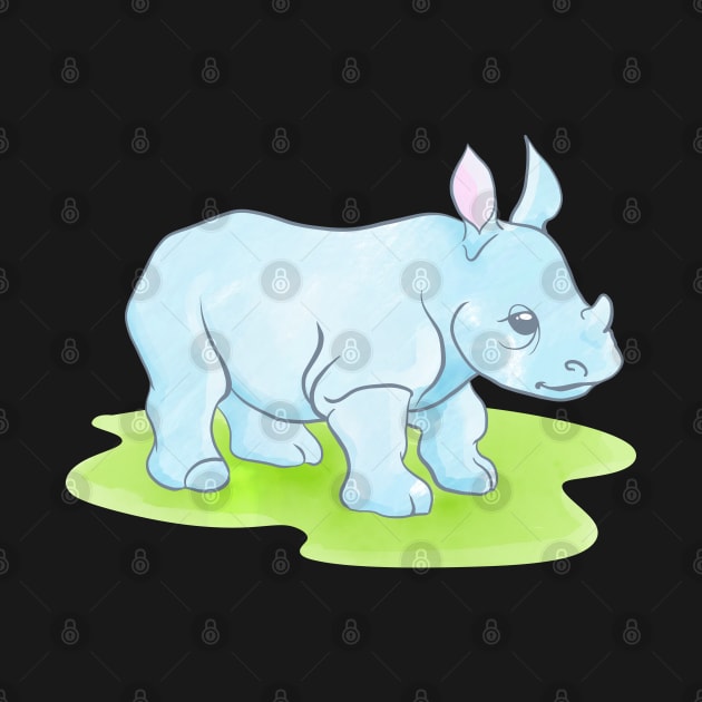 Baby Blue Rhino by Vector Deluxe