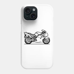 CBR1100XX Super Blackbird Motorcycle Sketch Art Phone Case