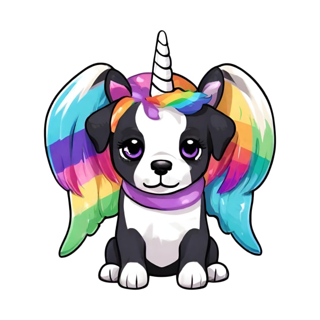 Cute Rainbow Unicorn Puppy Dog by Little Duck Designs