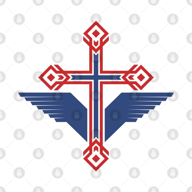 Cross of Jesus Christ and wings - a symbol of the Spirit by Reformer