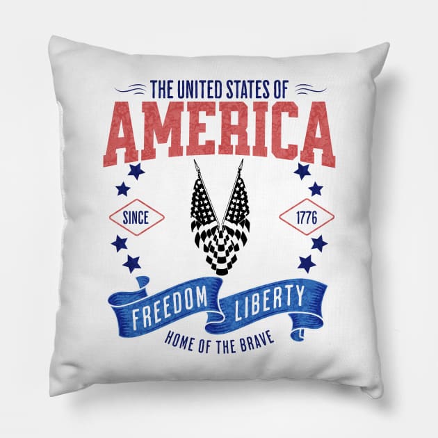 Patriotic United States Flag for Freedom and Liberty Pillow by Danielleroyer