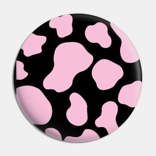 Cow Print, Cow Dots, Pink And White Animal Pattern Pin