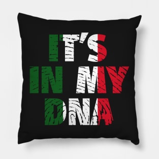 Its In My DNA Italy Flag In Fingerprint Pillow