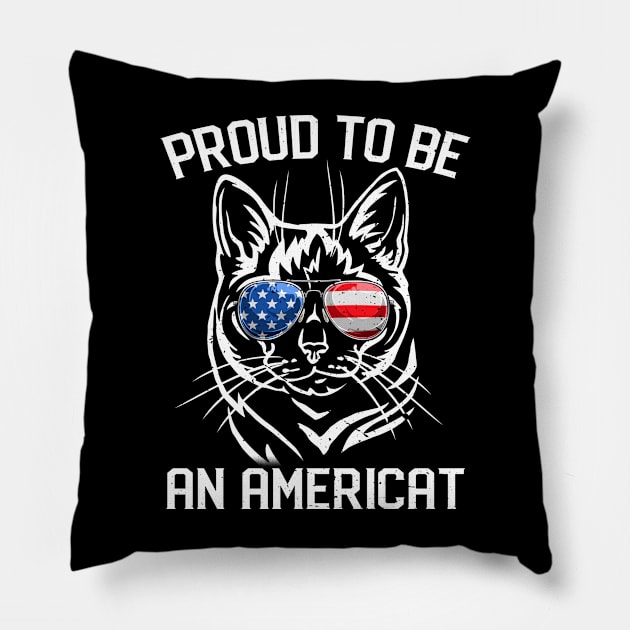 American Cat Shirt, 4th Of July Proud To Be Americat Women Pillow by nikolay