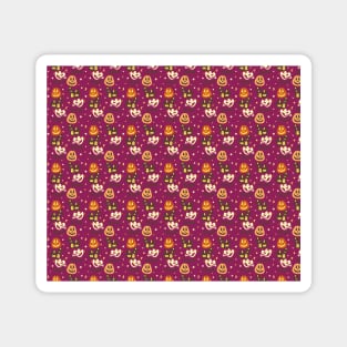 Cutesy Colorful Halloween Pattern Magnet