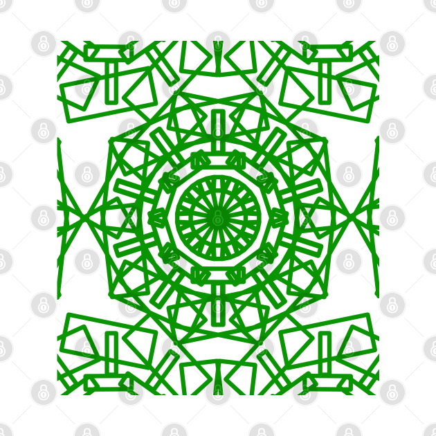 Modern Islamic geometric art design in green by FariDesigns 