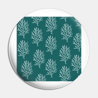 coral aloha wear print pattern hawaii teal and white Pin