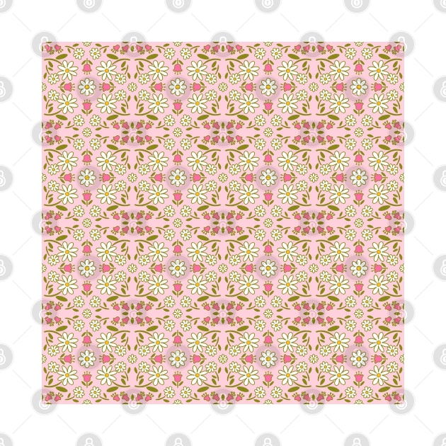 Cute daisy Floral Pink Pattern by Trippycollage