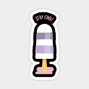 Stay cool violet and white popsicle Magnet