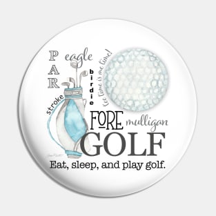 Blue Golf Art Pin