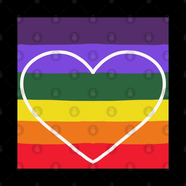 Colorful Rainbow Heart Design by TANSHAMAYA