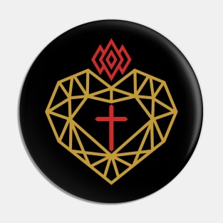 The heart of Christ and the flame of the Spirit Pin