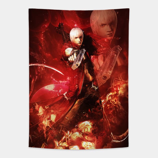 Devil May Cry 3 super dante Tapestry by syanart