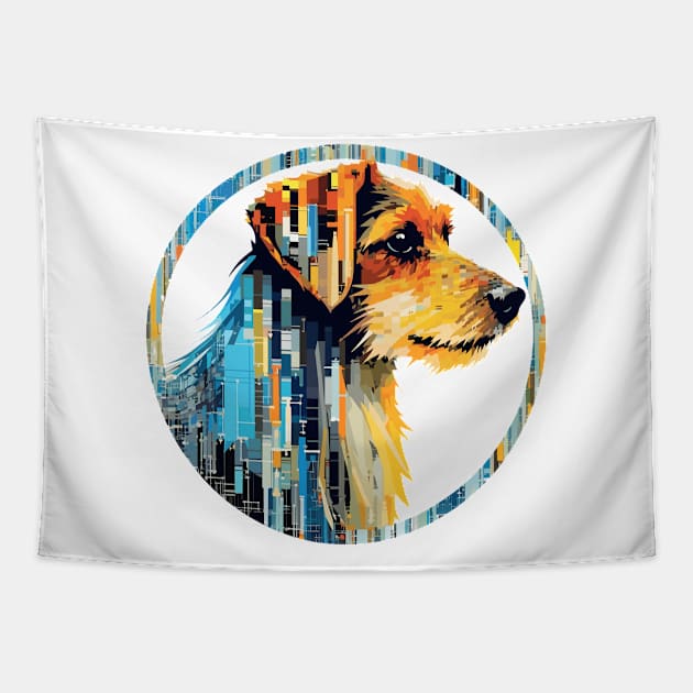 Dog Pet World Animal Lover Furry Friend Abstract Tapestry by Cubebox