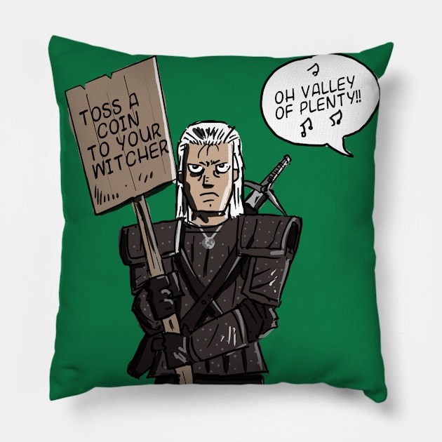 Toss a coin to your witcher Pillow by RaphaelComPh