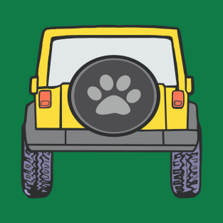 Yellow Wrangler 4x4 with Paw Print Cover T-Shirt