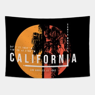 California Lat Long Design Tapestry