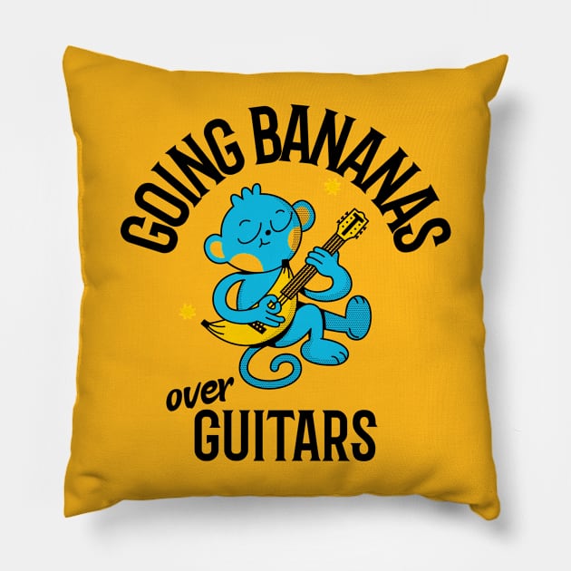 Going Bananas over Guitars Pillow by DeliriousSteve