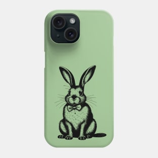 Vintage Bunny Rabbit with Bow Tie, Classic Retro Vibes Bunny Aesthetic Phone Case