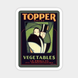 Vintage Topper Brand Vegetables Label Magnet