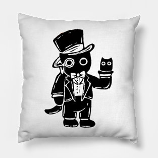 Black cat magician Pillow