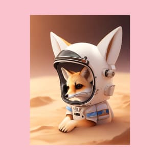 Astronaut Fennec Fox Cute 3D art T-Shirt