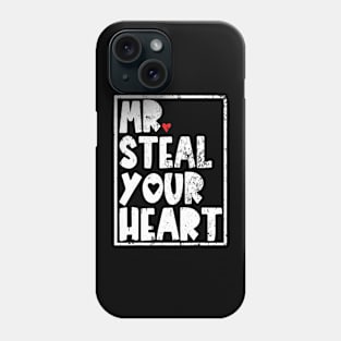 Mr Steal Your Heart Valentines Day Funny V-Day Boys Kids Phone Case