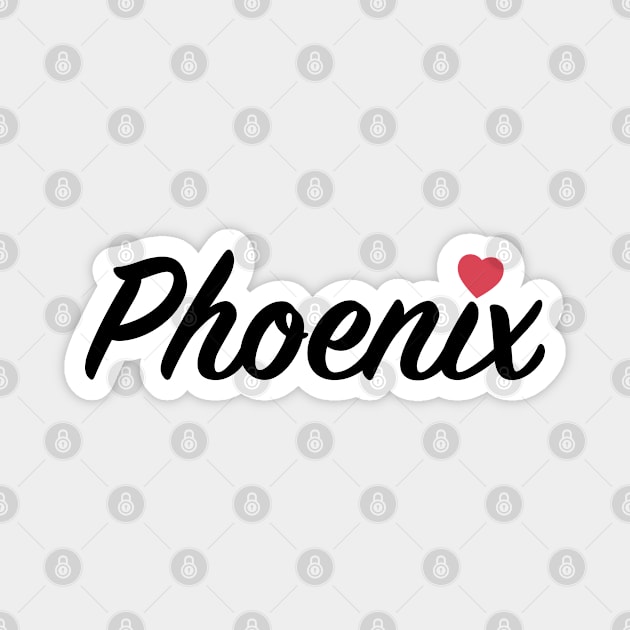 Phoenix Arizona Heart Script Magnet by modeoftravel