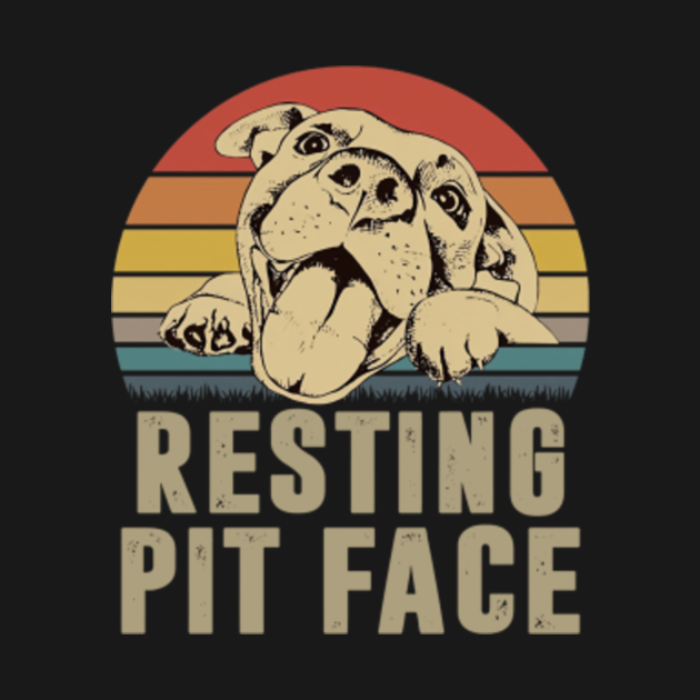 Funny Dog Pitbull Resting Pit Face Gift Item Tee - Trend - Kids T-Shirt | TeePublic UK