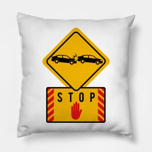 Stop Car Sticker Pillow