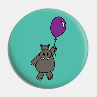 Hippo with Balloon Pin