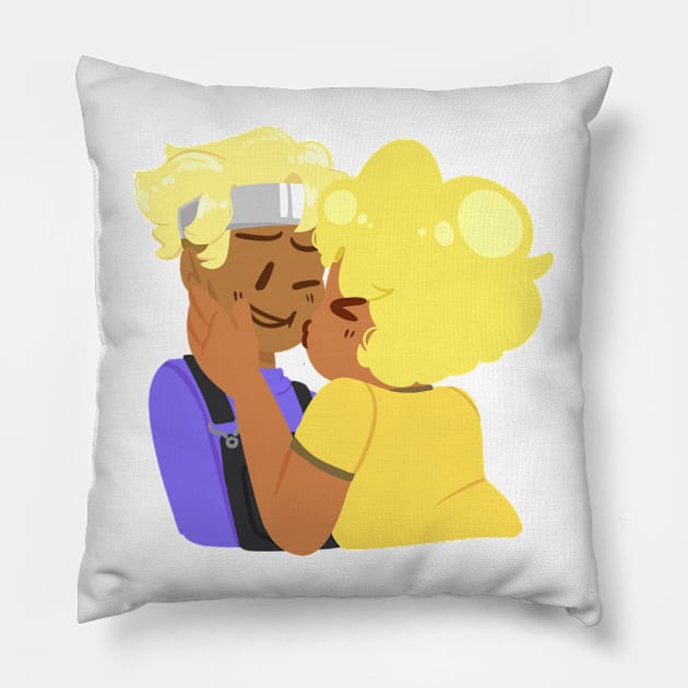 Paintbrush x Lightbulb humanized (Inanimate Insanity) Pillow by PuppyRelp