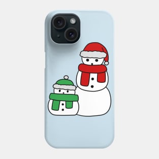 Cute Red and Green Snowmen Phone Case