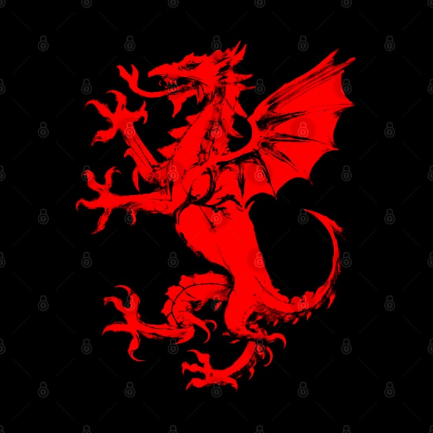 Welsh Cymru Dragon Red Ink by GAz