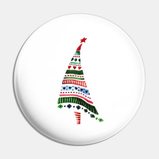 Watercolor decorative christmas tree Pin