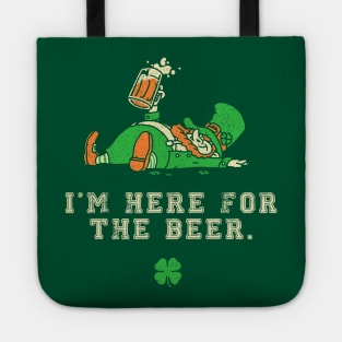 I'm Just Here for the Beer Shirt Leprechaun St Patricks Beer Tote