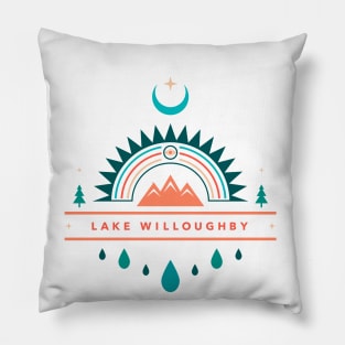 lake willoughby boho rainbow moon Pillow