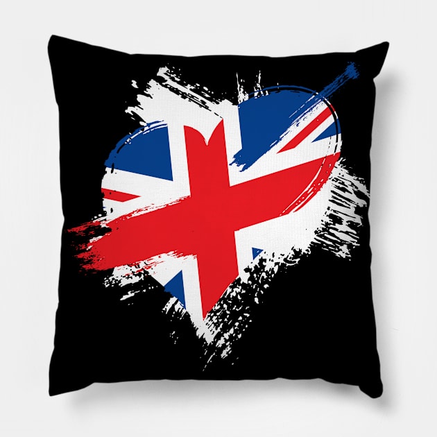 United Kingdom HeartEngland London Uk Pillow by MooonTees