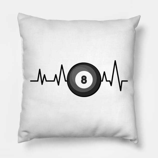 Heartbeat Pulse - Billiard Pillow by DesignWood-Sport