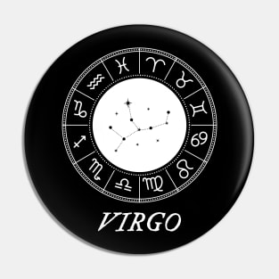 Virgo Zodiac Sign Design With Constellation Pin