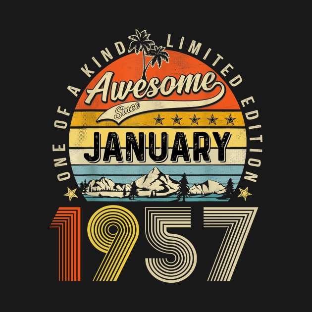 Awesome Since January 1957 Vintage 66th Birthday by PlumleelaurineArt