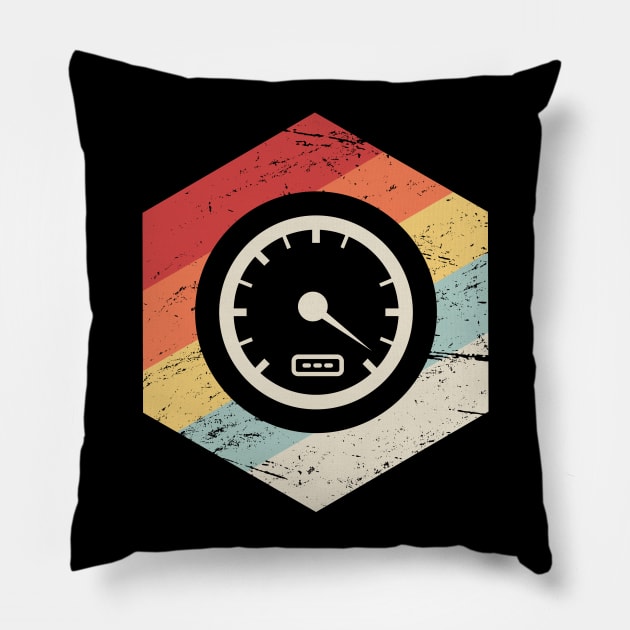 Vintage Retro Race Car Racing Graphic Pillow by MeatMan